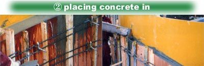 2.placing concrete in
